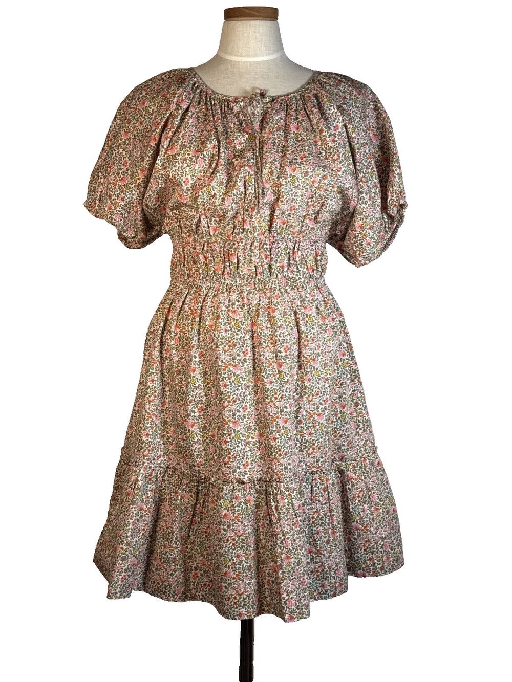 J.Crew Scattered Bloom Cinched Waist Puff Sleeve Dress XL NWT Prairie Floral